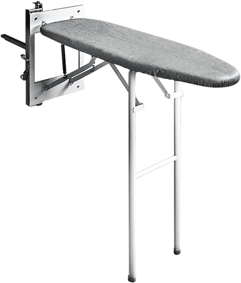 Decouvrez cette table de repassage a surface permeable a la vapeur en coloris gris