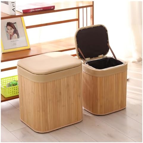 Choisissez un panier a linge aux elements en bois, avec un sac amovible