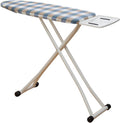 La table de repassage dispose d'un support pour le fer et d'une partie textile en coton