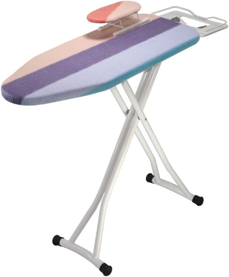 Choisissez cette table de repassage avec un revetement en coton avec une armature renforcee