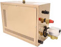 Ce generateur de vapeur pour bain a structure metallique en coloris beige