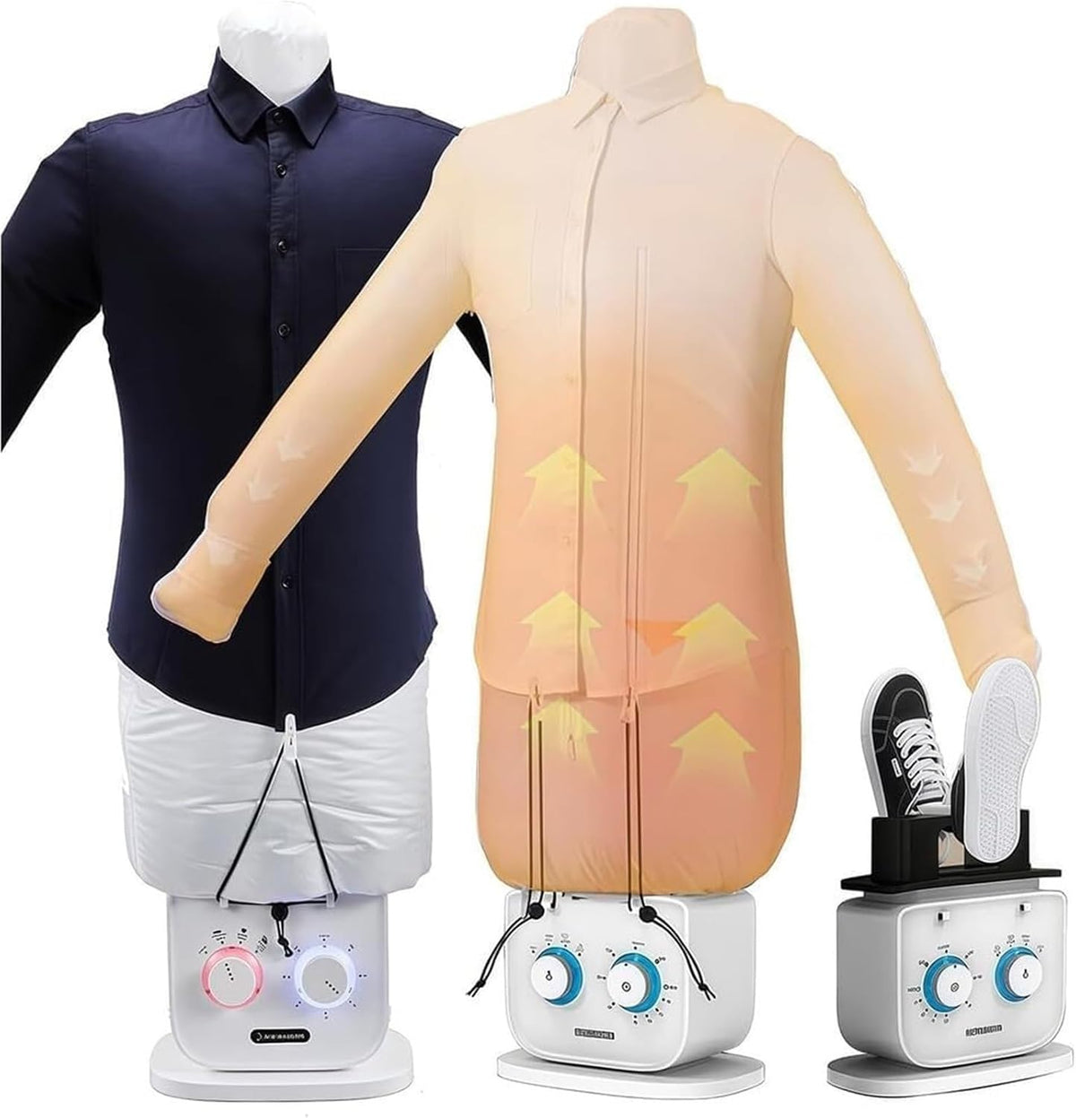 Le mannequin de repassage associe un support pour cintre et une conception limitant le bruit