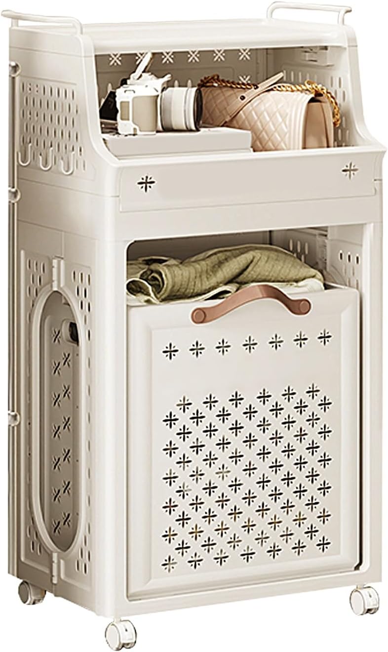 Choisissez ce chariot a linge avec prise en main en liege avec une poignee de prise en main