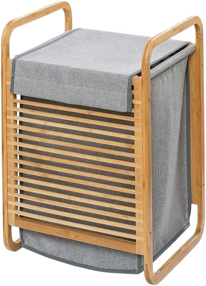 Le panier a linge associe une structure pliante a un couvercle