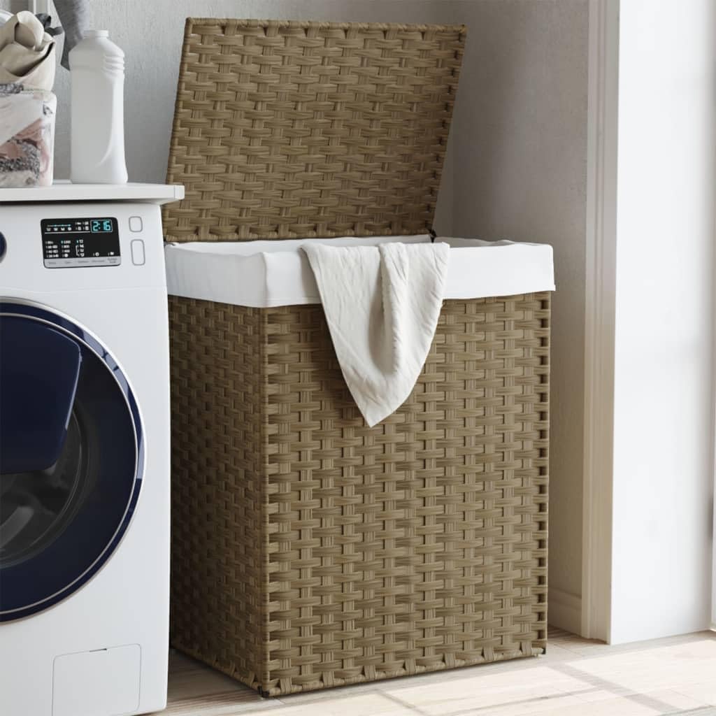 Un trieur a linge comprend un sac amovible avec une poignee de prise en main
